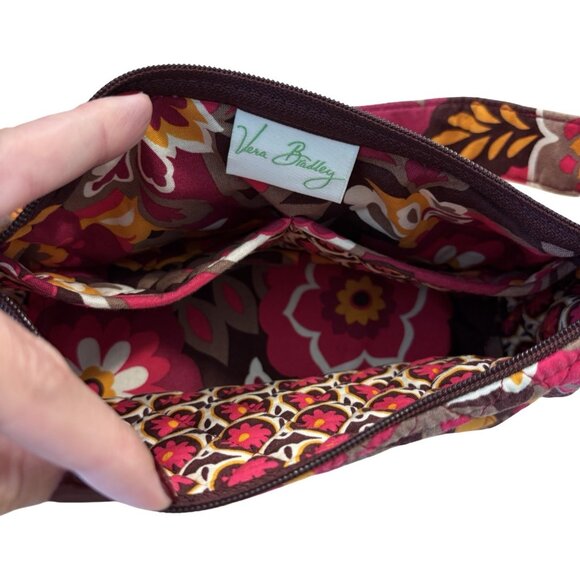 Vera Bradley Carnaby Retired Pattern Shoulder Bag Fuschia Pink Flower Excellent - Picture 5 of 7